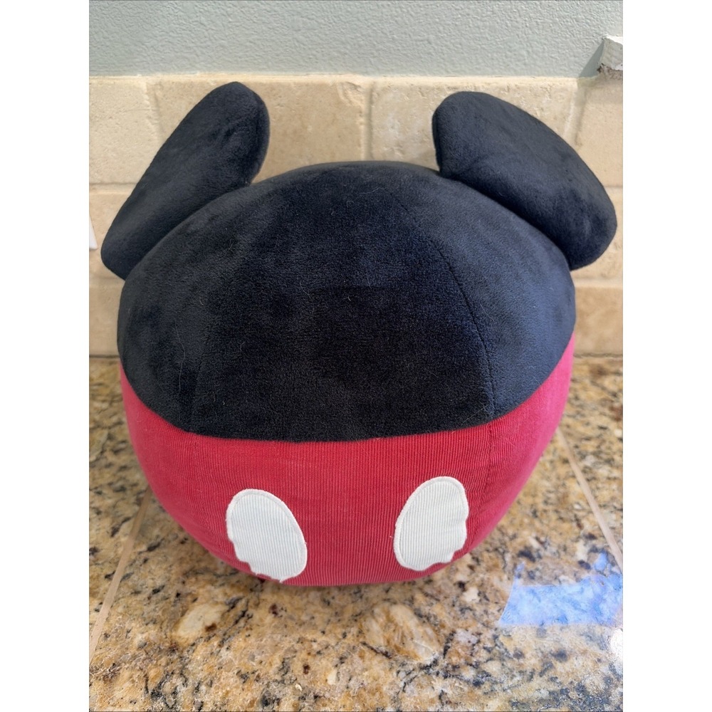 Pottery Barn Kids Disney Mickey Mouse Round Ball Plush Stuffed Pillow Decor 12"